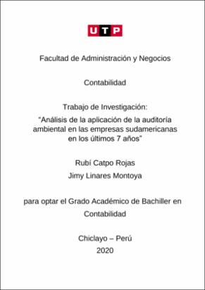 Análisis de la aplicación de la auditoría ambiental en las empresas sudamericanas en los últimos 7 años