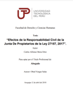 Efectos de la responsabilidad civil de la junta de propietarios de la Ley 27157, 2017