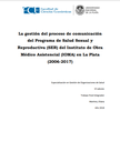 La gestión del proceso de comunicación del Programa de Salud Sexual y Reproductiva (SER)