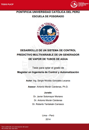 Desarrollo de un sistema de control predictivo multivariable de un generador de vapor de tubos de agua