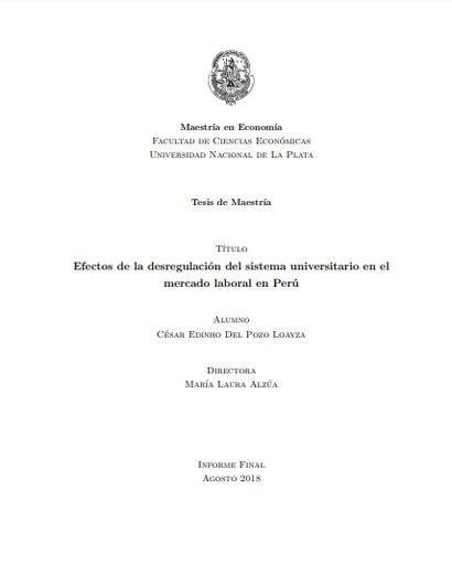 Efectos de la desregulación del sistema universitario en el mercado laboral en Perú