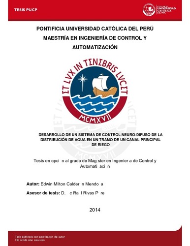 Desarrollo de un sistema de control neuro-difuso de la distribución de agua en un tramo de un canal principal de riego