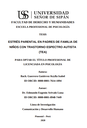 Estrés parental en padres de familia de niños con trastorno espectro autista (TEA)