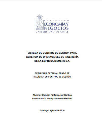 Sistema de control de gestión para gerencia de operaciones de ingeniería de la empresa Siemens S.A.