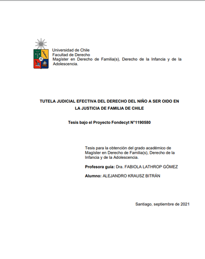 Tutela judicial efectiva del derecho del niño a ser oído en la justicia de familia de Chile