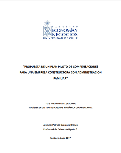 Propuesta de un plan piloto de compensaciones para una empresa constructora con administración familiar