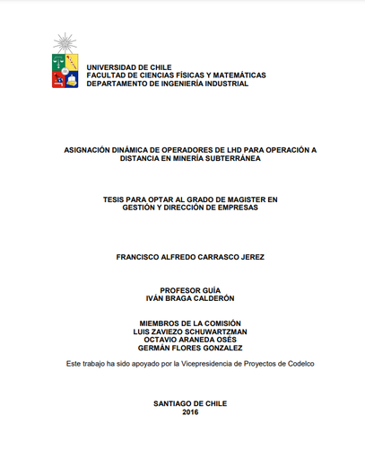 Asignación dinámica de operadores de LHD para operación a distancia en minería subterránea