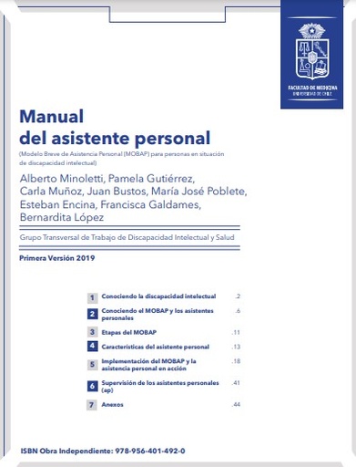 Manual de asistente personal: Modelo Breve de Asistencia Personal (MOBAP) para personas en situación de discapacidad intelectual