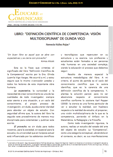 Libro: &quot;Definición científica de competencia: visión multidisciplinar&quot; de Olinda Vigo