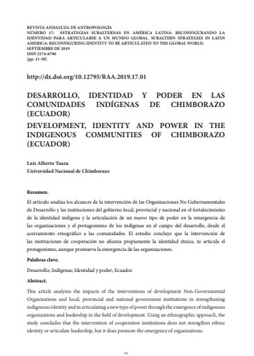 Desarrollo, identidad y poder en las Comunidades indígenas de Chimborazo, Ecuador