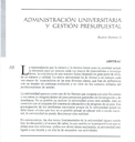 Administracion universitaria y gestión presupuestal