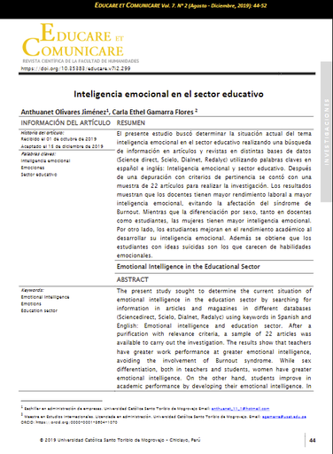 Inteligencia emocional en el sector educativo