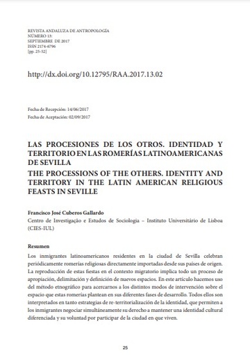 Las procesiones de los otros. Identidad y territorio en las romerías latinoamericanas de Sevilla