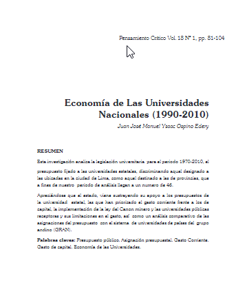 Economía de Las Universidades Nacionales (1990-2010)