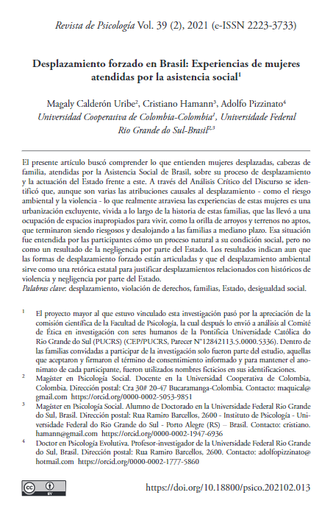 Desplazamiento forzado en Brasil: Experiencias de mujeres atendidas por la asistencia social