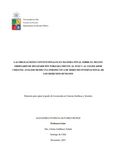 Las obligaciones convencionales en materia penal sobre el delito ordinario de desaparición forzada frente al juez y al legislador