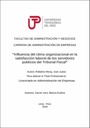 Influencia del clima organizacional en la satisfacción laboral de los servidores públicos del Tribunal Fiscal