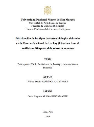 Distribución de los tipos de costra biológica