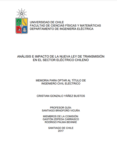 Análisis e impacto de la nueva ley de transmisión en el sector eléctrico chileno