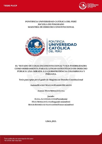 El &quot;estado de cosas inconstitucional&quot; y sus posibilidades como herramienta para el litigio estratégico de derecho público