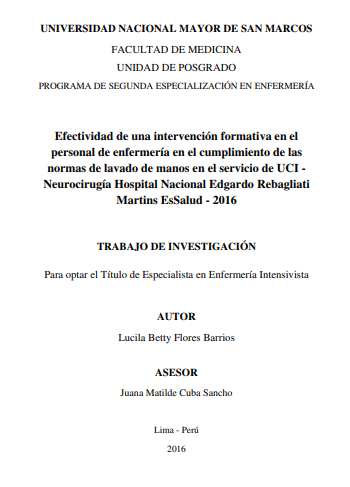 Efectividad de una intervención formativa en el personal de enfermería