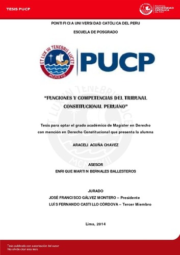 Funciones y competencias del tribunal constitucional peruano