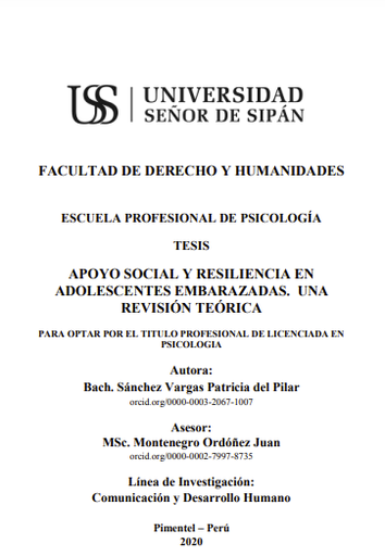 Apoyo social y resiliencia en adolescentes embarazadas. Una revisión teórica