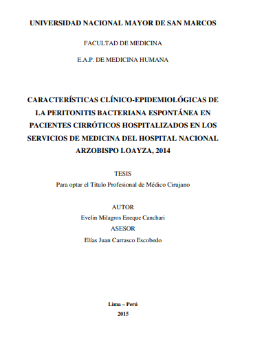 Características clínico-epidemiológicas de la peritonitis bacteriana espontánea en pacientes cirróticos