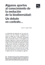 Algunos aportes al conocimiento de la evolución de la biodiversidad: un debate en contexto