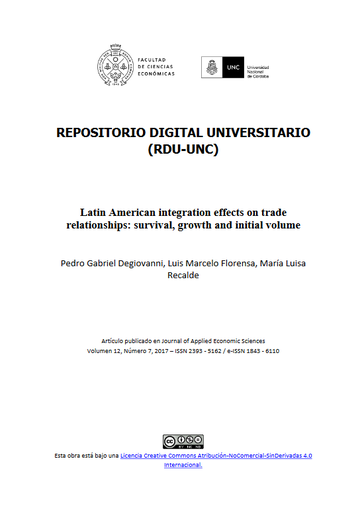 Latin American integration effects on trade relationships: survival, growth and initial volume