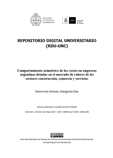 Comportamiento asimétrico de los costos en empresas argentinas listadas en el mercado de valores