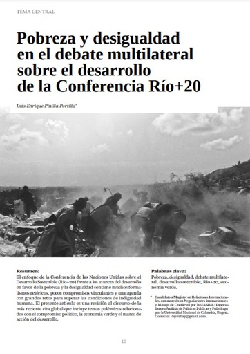 Pobreza y desigualdad en el debate multilateral sobre el desarrollo de la Conferencia Río+20