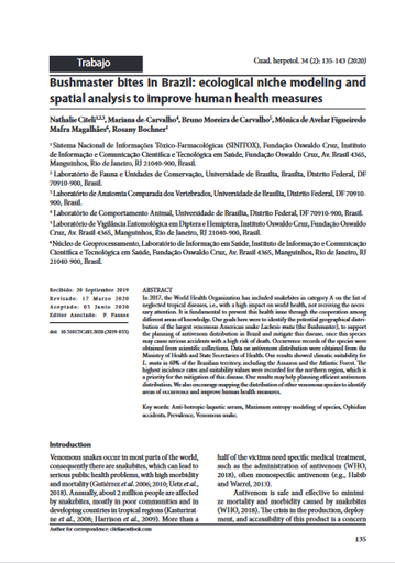 Bushmaster bites in Brazil: ecological niche modeling and spatial analysis to improve human health measures