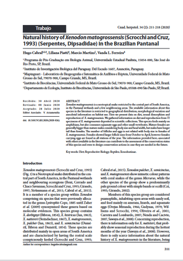 Natural history of Xenodon matogrossensis