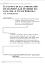 El futuro de la cooperación en Ecuador, las opciones del país con la Unión Europea: TLC o MERCOSUR