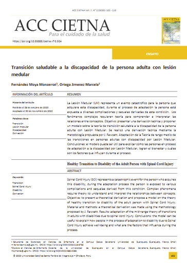 Transición saludable a la discapacidad de la persona adulta con lesión medular