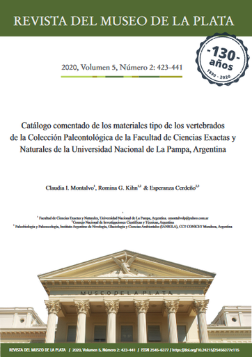 Catálogo comentado de los materiales tipo de los vertebrados de la Colección Paleontológica