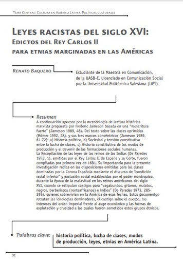 Leyes racistas del siglo XVI: Edictos del Rey Carlos II para etnias marginadas en las Américas