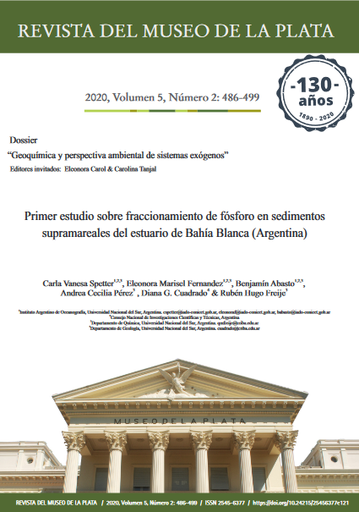 Primer estudio sobre fraccionamiento de fósforo en sedimentos supramareales del estuario de Bahía Blanca
