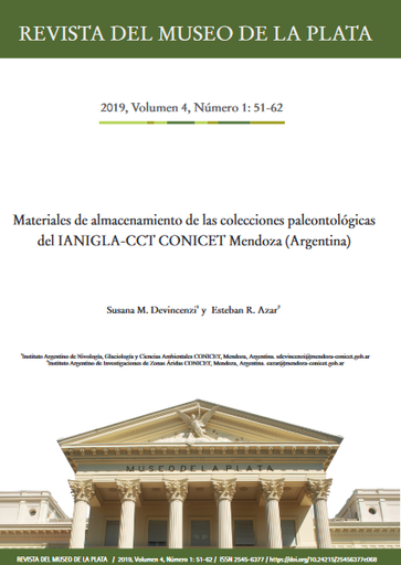 Materiales de almacenamiento de las colecciones paleontológicas del IANIGLA-CCT CONICET