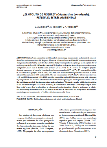 ¿El otolito de pejerrey (Odontesthes bonariensis), refleja el estrés ambiental?