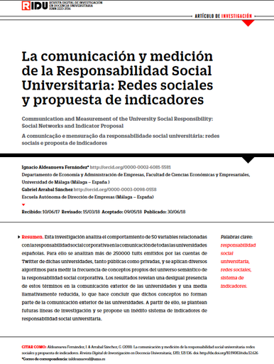 La comunicación y medición de la Responsabilidad Social Universitaria