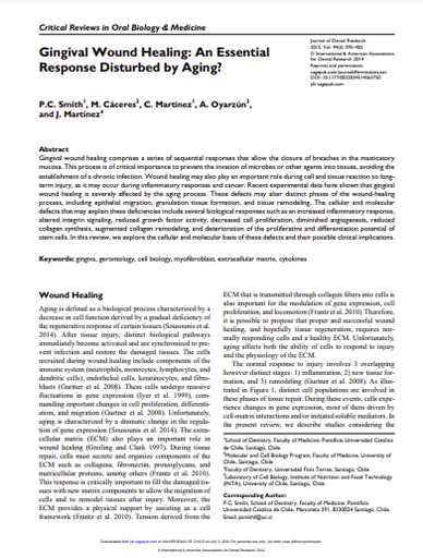 Gingival Wound Healing: An Essential Response Disturbed by Aging?