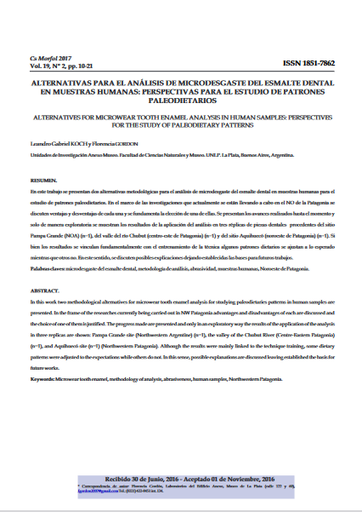 Alternativas para el análisis de microdesgaste del esmalte dental en muestras humanas