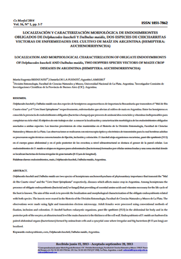 Localización y caracterización morfológica de endosimbiontes