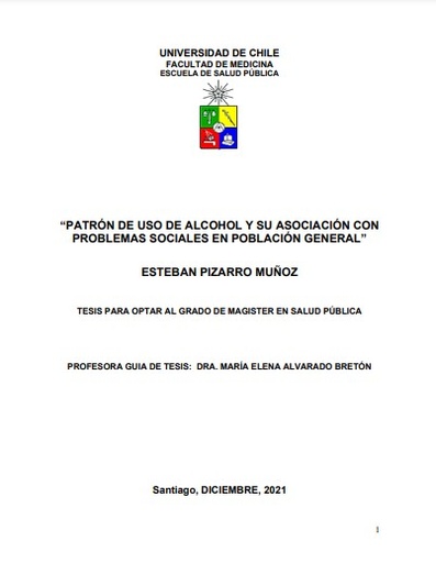 Patrón de uso de alcohol y su asociación con problemas sociales en población general