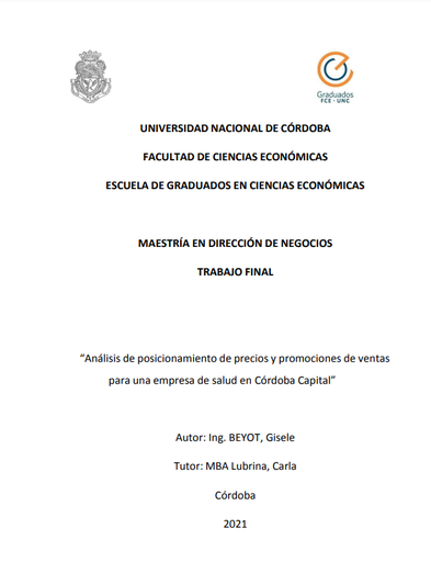 Análisis de posicionamiento de precios y promociones de ventas para una empresa de salud en Córdoba Capital