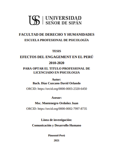 Efectos del engagement en el Perú 2010-2020