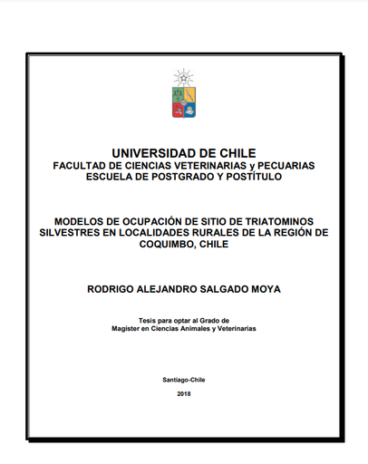 Modelos de ocupación de sitio de triatominos silvestres en localidades rurales de la región de Coquimbo, Chile