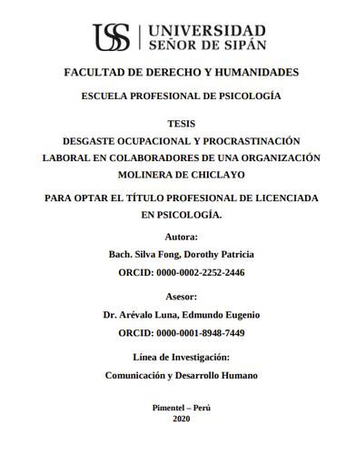 Desgaste ocupacional y procrastinación laboral en colaboradores de una organización molinera de Chiclayo